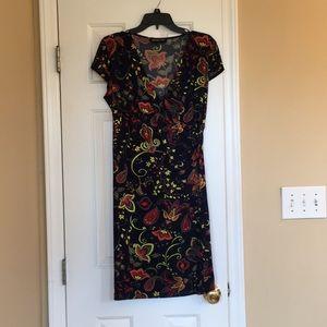 Super cute floral faux wrap dress